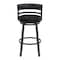 Armen Living Titana 30" Bar Height Metal Swivel Barstool in Ford Black Pu and Mineral Finish 721535746880 - alternate 3